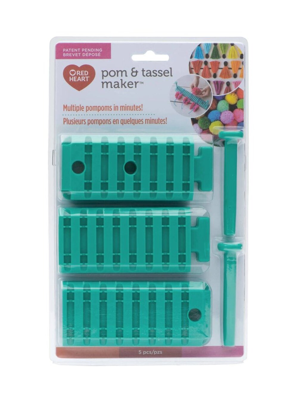 Red Heart Pom & Tassel Maker In Teal - NIP